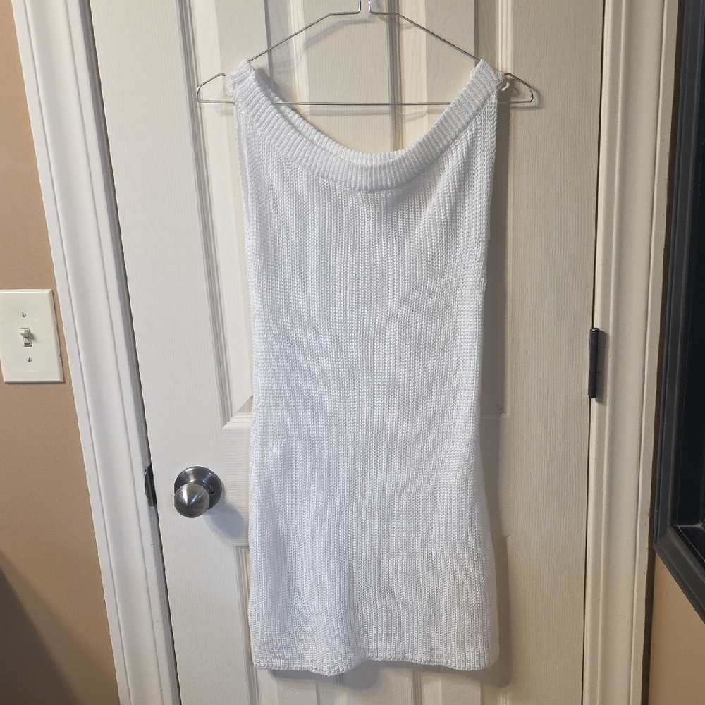 White Knit Sleeveless Top
